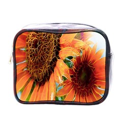 Sunflower Art  Artistic Effect Background Mini Toiletries Bags by BangZart