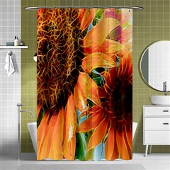 Sunflower Art  Artistic Effect Background Shower Curtain 48  X 72  (small)  by BangZart