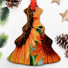 Sunflower Art  Artistic Effect Background Ornament (christmas Tree) 