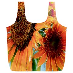 Sunflower Art  Artistic Effect Background Full Print Recycle Bags (l)  by BangZart