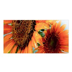 Sunflower Art  Artistic Effect Background Satin Shawl by BangZart