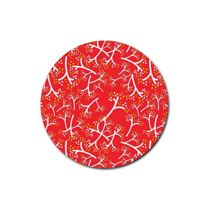 Small Flowers Pattern Floral Seamless Pattern Vector Rubber Coaster (Round) 