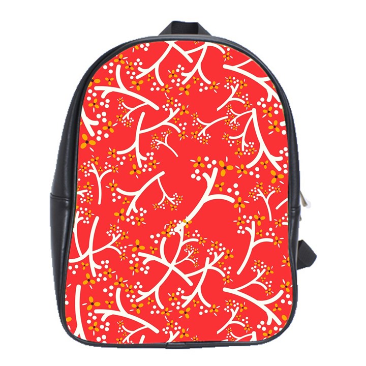 Small Flowers Pattern Floral Seamless Pattern Vector School Bags (XL) 