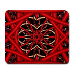 Fractal Wallpaper With Red Tangled Wires Large Mousepads by BangZart