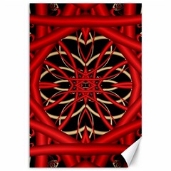 Fractal Wallpaper With Red Tangled Wires Canvas 12  X 18   by BangZart