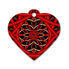 Fractal Wallpaper With Red Tangled Wires Dog Tag Heart (two Sides) by BangZart