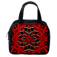 Fractal Wallpaper With Red Tangled Wires Classic Handbags (one Side) by BangZart