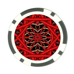 Fractal Wallpaper With Red Tangled Wires Poker Chip Card Guard (10 Pack) by BangZart