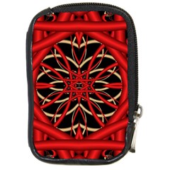 Fractal Wallpaper With Red Tangled Wires Compact Camera Cases by BangZart