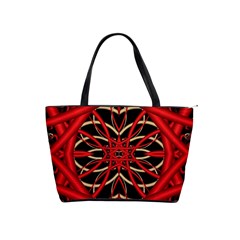 Fractal Wallpaper With Red Tangled Wires Shoulder Handbags by BangZart