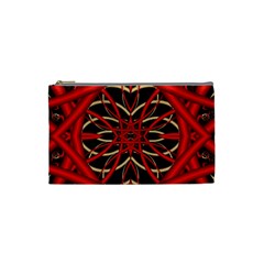 Fractal Wallpaper With Red Tangled Wires Cosmetic Bag (small)  by BangZart