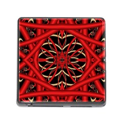 Fractal Wallpaper With Red Tangled Wires Memory Card Reader (square) by BangZart