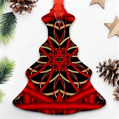 Fractal Wallpaper With Red Tangled Wires Christmas Tree Ornament (two Sides) by BangZart