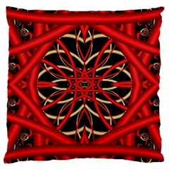 Fractal Wallpaper With Red Tangled Wires Large Cushion Case (one Side) by BangZart