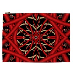 Fractal Wallpaper With Red Tangled Wires Cosmetic Bag (xxl)  by BangZart