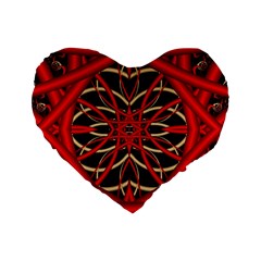 Fractal Wallpaper With Red Tangled Wires Standard 16  Premium Heart Shape Cushions by BangZart