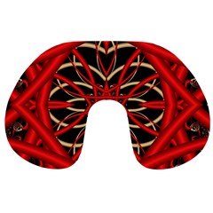 Fractal Wallpaper With Red Tangled Wires Travel Neck Pillows by BangZart