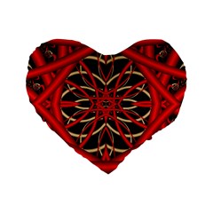 Fractal Wallpaper With Red Tangled Wires Standard 16  Premium Flano Heart Shape Cushions by BangZart