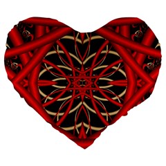 Fractal Wallpaper With Red Tangled Wires Large 19  Premium Flano Heart Shape Cushions by BangZart