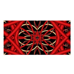 Fractal Wallpaper With Red Tangled Wires Satin Shawl by BangZart