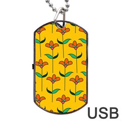 Small Flowers Pattern Floral Seamless Pattern Vector Dog Tag Usb Flash (two Sides) by BangZart