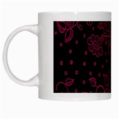 Pink Floral Pattern Background Wallpaper White Mugs by BangZart