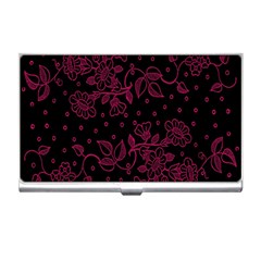 Pink Floral Pattern Background Wallpaper Business Card Holders by BangZart