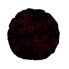 Pink Floral Pattern Background Wallpaper Standard 15  Premium Flano Round Cushions by BangZart