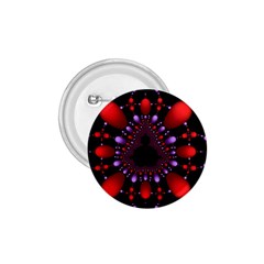 Fractal Red Violet Symmetric Spheres On Black 1 75  Buttons by BangZart