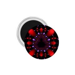 Fractal Red Violet Symmetric Spheres On Black 1 75  Magnets by BangZart