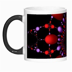 Fractal Red Violet Symmetric Spheres On Black Morph Mugs by BangZart