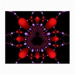 Fractal Red Violet Symmetric Spheres On Black Small Glasses Cloth Front