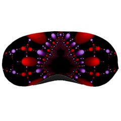 Fractal Red Violet Symmetric Spheres On Black Sleeping Masks by BangZart