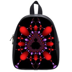 Fractal Red Violet Symmetric Spheres On Black School Bags (small)  by BangZart