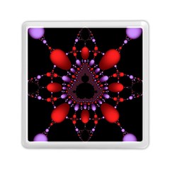 Fractal Red Violet Symmetric Spheres On Black Memory Card Reader (square)  by BangZart