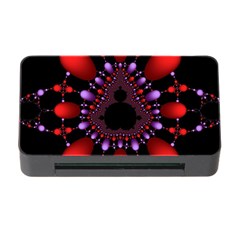 Fractal Red Violet Symmetric Spheres On Black Memory Card Reader With Cf by BangZart