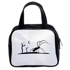 Dark Scene Silhouette Style Graphic Illustration Classic Handbags (2 Sides) by dflcprints