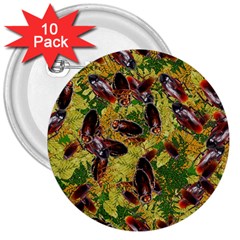 Cockroaches 3  Buttons (10 Pack) 