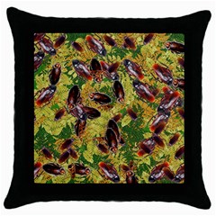 Cockroaches Throw Pillow Case (black) by SuperPatterns