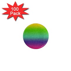 Metallic Rainbow Glitter Texture 1  Mini Magnets (100 Pack)  by paulaoliveiradesign