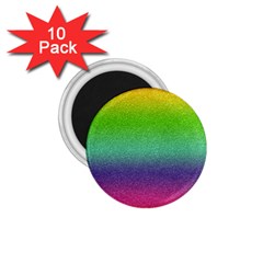 Metallic Rainbow Glitter Texture 1 75  Magnets (10 Pack) 