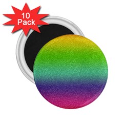 Metallic Rainbow Glitter Texture 2 25  Magnets (10 Pack)  by paulaoliveiradesign