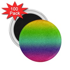 Metallic Rainbow Glitter Texture 2 25  Magnets (100 Pack)  by paulaoliveiradesign