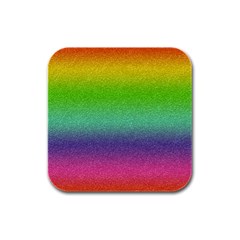 Metallic Rainbow Glitter Texture Rubber Square Coaster (4 Pack)  by paulaoliveiradesign