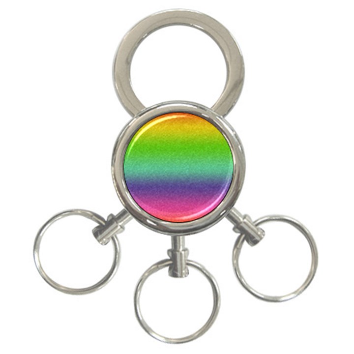 Metallic Rainbow Glitter Texture 3-Ring Key Chains