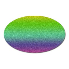 Metallic Rainbow Glitter Texture Oval Magnet by paulaoliveiradesign