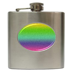 Metallic Rainbow Glitter Texture Hip Flask (6 Oz) by paulaoliveiradesign