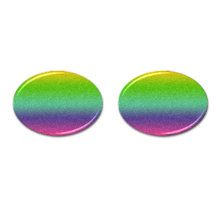 Metallic Rainbow Glitter Texture Cufflinks (Oval)