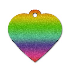 Metallic Rainbow Glitter Texture Dog Tag Heart (one Side) by paulaoliveiradesign