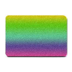 Metallic Rainbow Glitter Texture Small Doormat  by paulaoliveiradesign